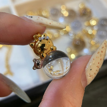 Live broadcast hit 12MM white crystal kitten necklace 925 silver net body small light bulb pendant versatile high-end necklace