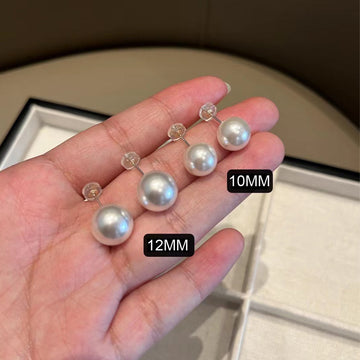 Miss Fanhua Wang's same 12mm Shi Jiaao white pearl stud earrings hypoallergenic earrings
