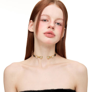 Bubble Sound Maillard Vintage Heavy Industry Love Girl Collar Gold Fresh Sweet Pastoral Alloy No Other