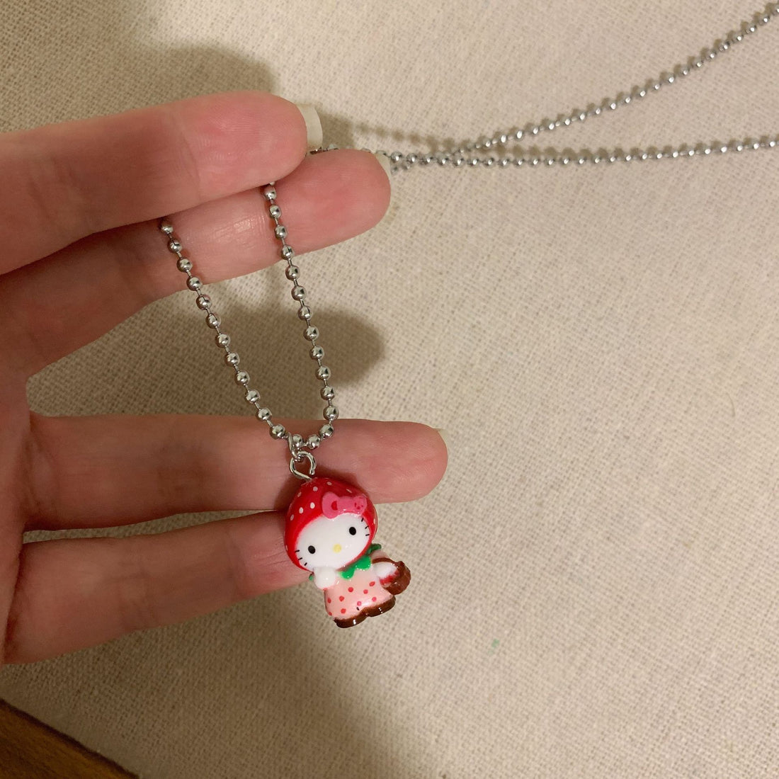 Cute cartoon kitty kt cat necklace women's summer collarbone chain niche design sweet cool babe wind neck chain versatile