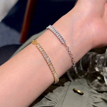 Marka European and American ins wind full diamond zircon splicing titanium steel chain bracelet women's titanium steel 18k gold stainless steel jewelry