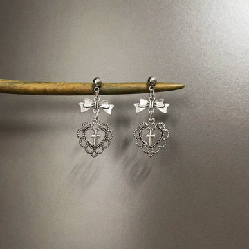 Vintage vintage Gothic love lace earrings