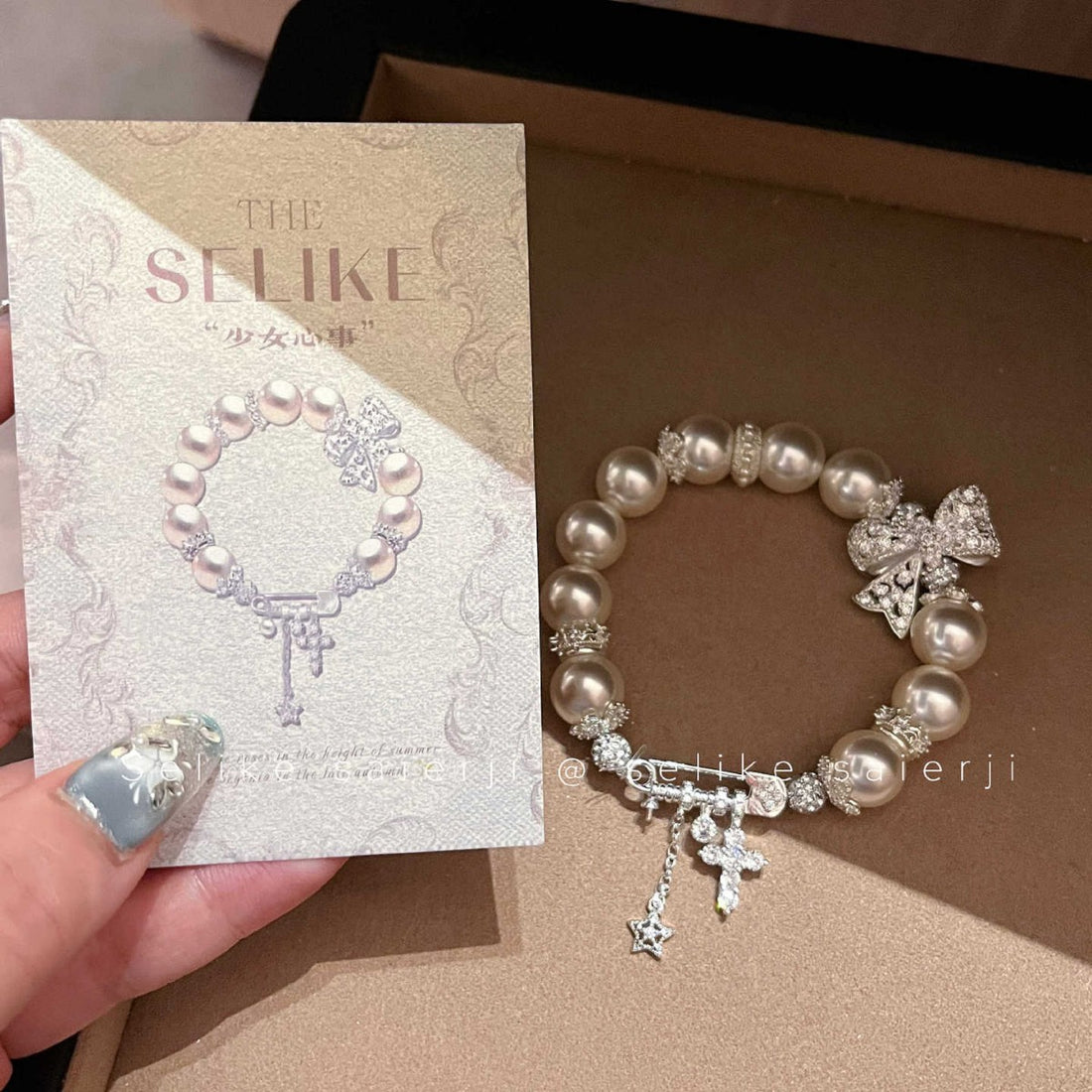 [Original] "Girl's Mind" Artificial Pearl Bracelet · French Heavy Industry Premium Sense