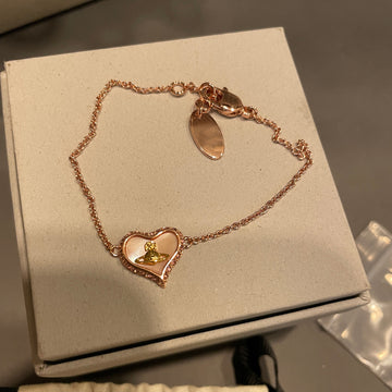 Heartbeat series of Queen Mother West natural pink shell love bracelet gold silver hot hand ornament women's model