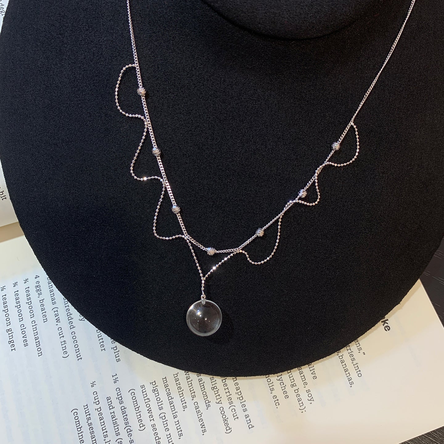 Live broadcast explosive 925 silver lace white crystal necklace lace tassel collarbone chain French court style necklace