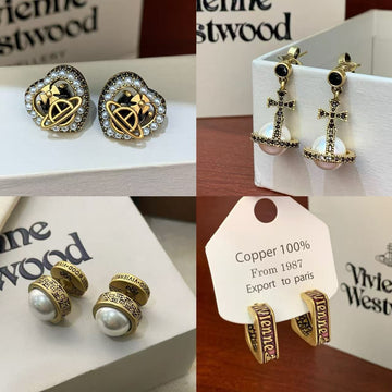 Vintage medieval high-end love pearl planet stud earrings niche dripping oil light luxury Saturn earrings accessories