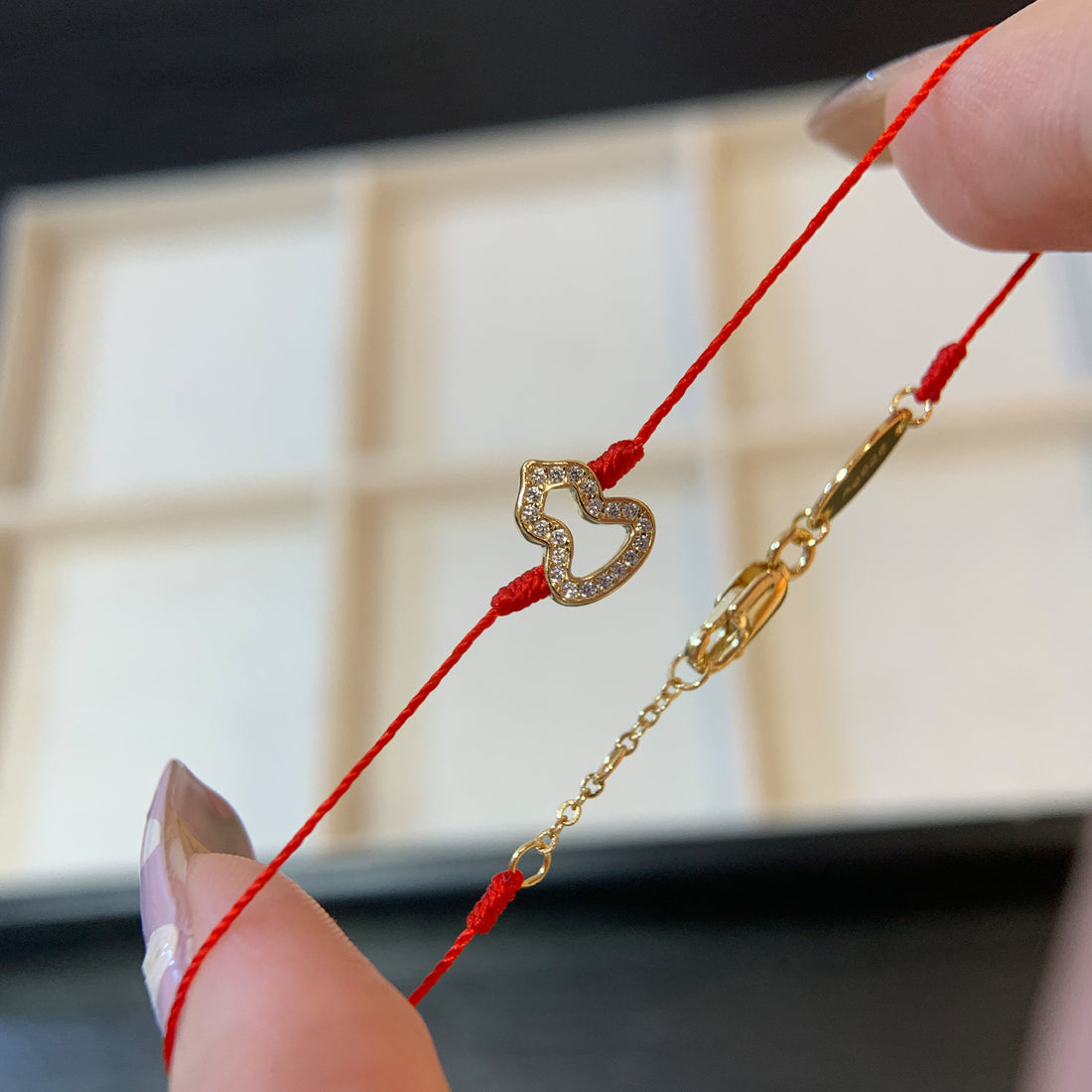 Full diamond hollow gourd red rope bracelet 925 silver extremely fine basic blue rope pink rope Fulu bracelet live broadcast explosion