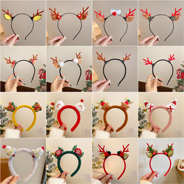 Christmas antlers headband women's exquisite small fragrant style headgear autumn and winter atmosphere headband hairpin party decorative hair accessories