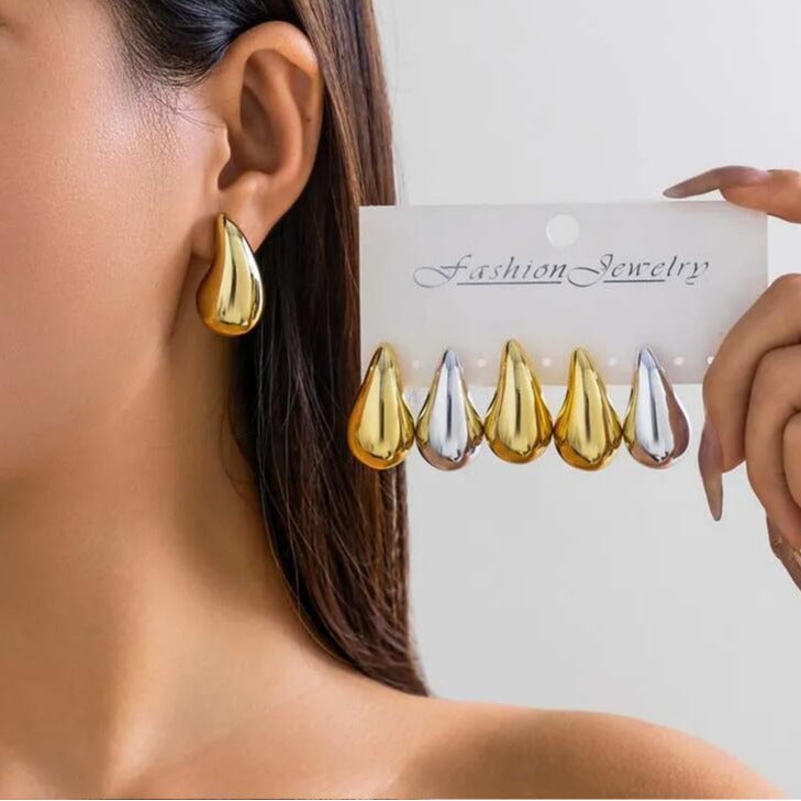 Foreign trade hot-selling explosion exaggerated large water drop earrings women's CBB gold-plated ring teardrop earrings European and American fashion earrings