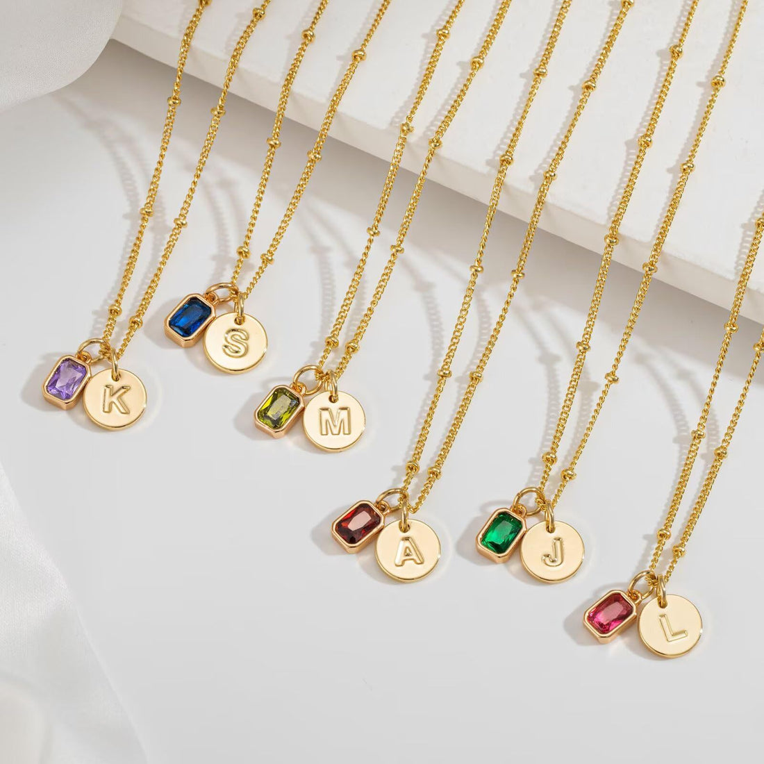 round 26-letter necklace copper inlaid zirconium December birthday stone necklace premium niche light luxury versatile gift