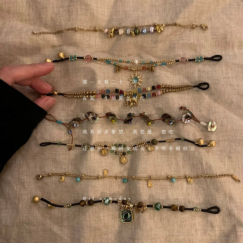 Handmade, original new Chinese beaded bracelet, ethnic style light luxury niche design sense, retro bracelet, versatile hand rope