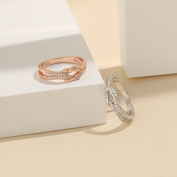 s925 silver love friendship ring female, simple and fashionable niche design light luxury ring tail ring