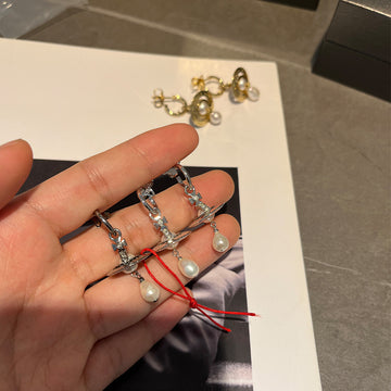 The Queen Mother of the West Aviator Baroque Alien Droplet Pearl Earrings Earrings Earrings Earrings