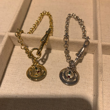 Seiko West Queen Mother Three-dimensional Planet Orb Aviator Bracelet White Glass Beads Color Diamond Earth Planet Hand Ornament