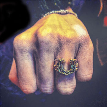 Lucky Tang Cao Horseshoe True 925 Thai Silver Ring Open Ring Adjustable