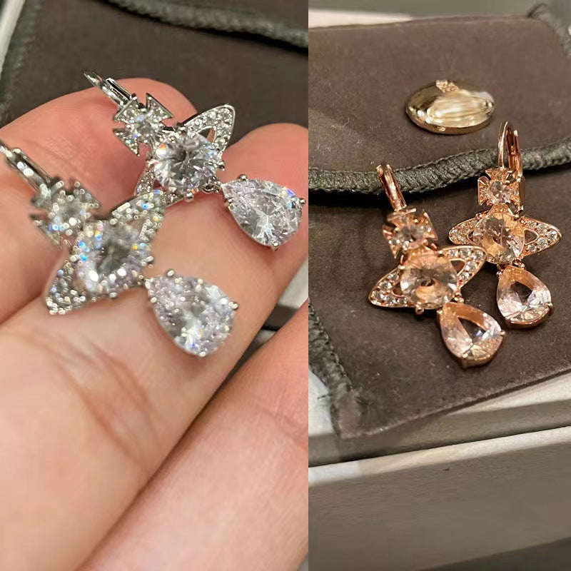 The new Queen Mother of the West, mermaid tears, drop diamond earrings, ear hooks, Seiko thick gold, small sweet potatoes, hits