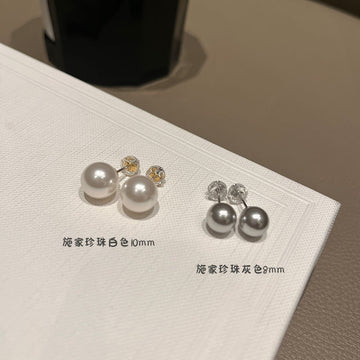 Miss Fanhua Wang's same 8-10mm Shi Jiaao white pearl stud earrings hypoallergenic earrings are classic
