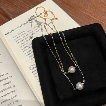 Live broadcast explosive flash fairy chain, single pearl necklace, 925 silver Shijia pearls, versatile commuter jewelry replacement