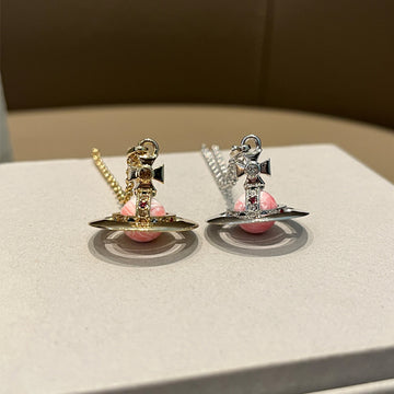 Limited color: Queen Mother West, three-dimensional Saturn, orb necklace, pink Alps, candy and flyer niche jewelry