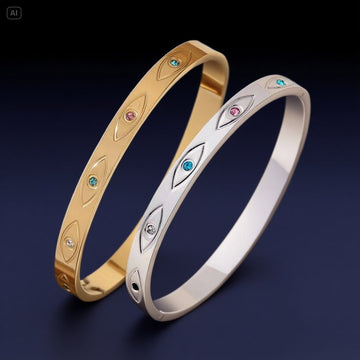 Europe and the United States new diamond ins sun eye diamond 18K gold personalized fashion stainless steel bracelet female versatile