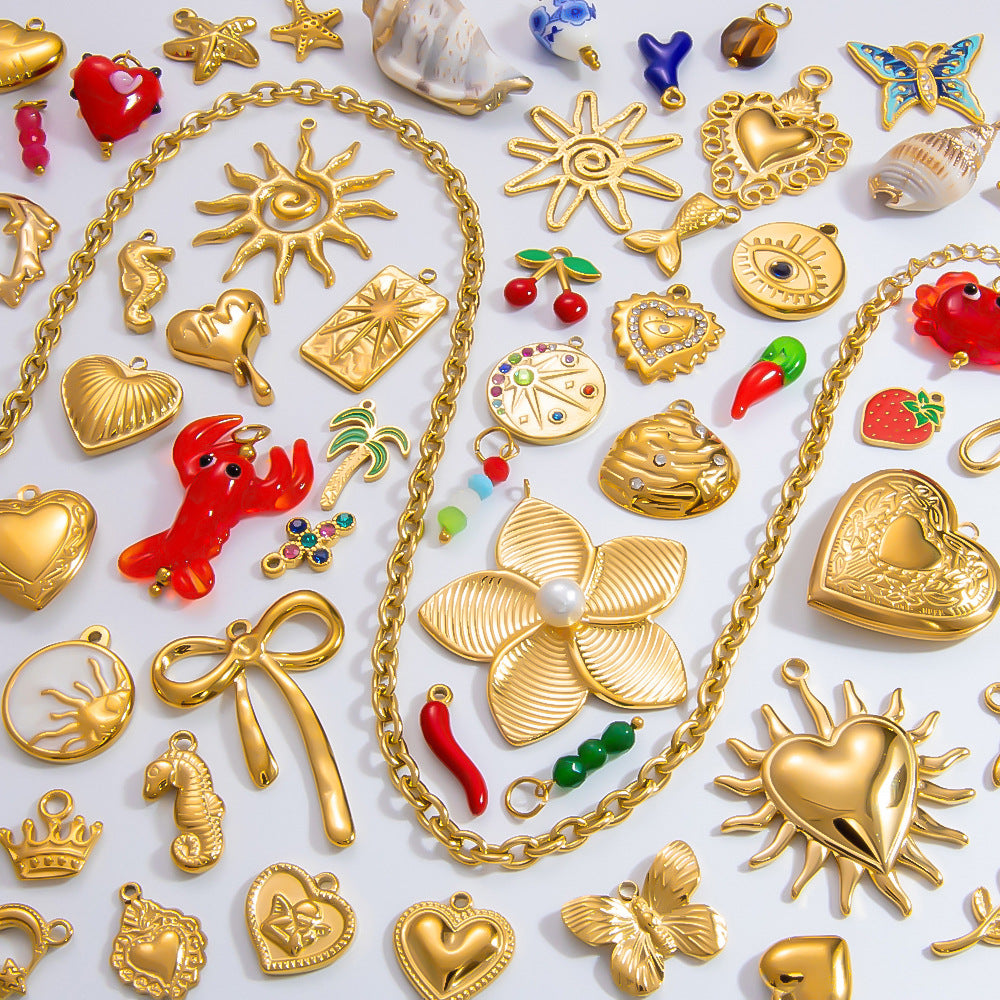 European and American stainless steel DIY jewelry accessories plated 18k gold bracelet ins niche design advanced titanium steel accessories cross-border