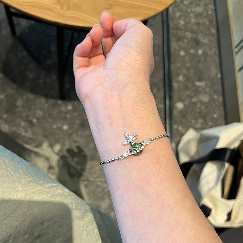 High Quality Queen Mother West Healing Olive Green Pink Enamel Planet Necklace Spring Summer 23 New Necklace