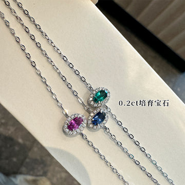 Live broadcast hit cultivated oval diamond full chain bracelet 925 silver gold-plated sapphire emerald hand ornament daily stacking