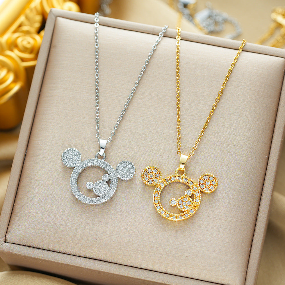 live stream ins tide design sense personalized zircon light luxury white necklace women's diamond jewelry wholesale