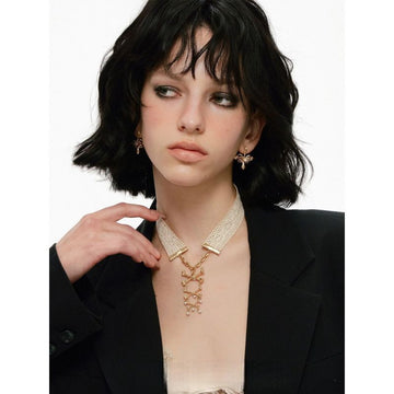 Sphenoid · Symbiosis Series Lace Retro Style Necklace Niche Light Luxury Premium Women's Necklace