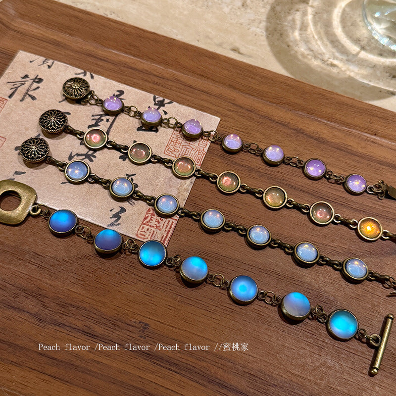 Handmade, medieval glazed bracelet, exotic ethnic style, heavy industry, old niche design, vintage jewelry vintage