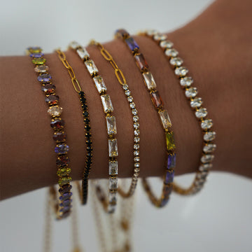 European and American  ins jewelry stainless steel 18K zircon bracelet niche simple light luxury high-end jewelry women's wholesale