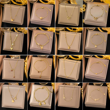 Titanium Steel Necklace Women's High Quality Love Necklace Bracelet Fashion Light Luxury Set Jewelry