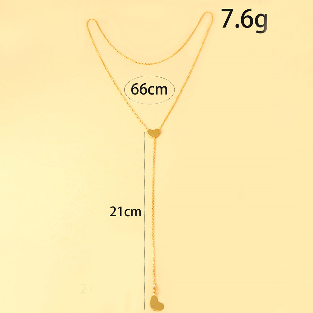 new love pendant back chain simple metal splicing necklace back chain integrated bridal wedding accessories women