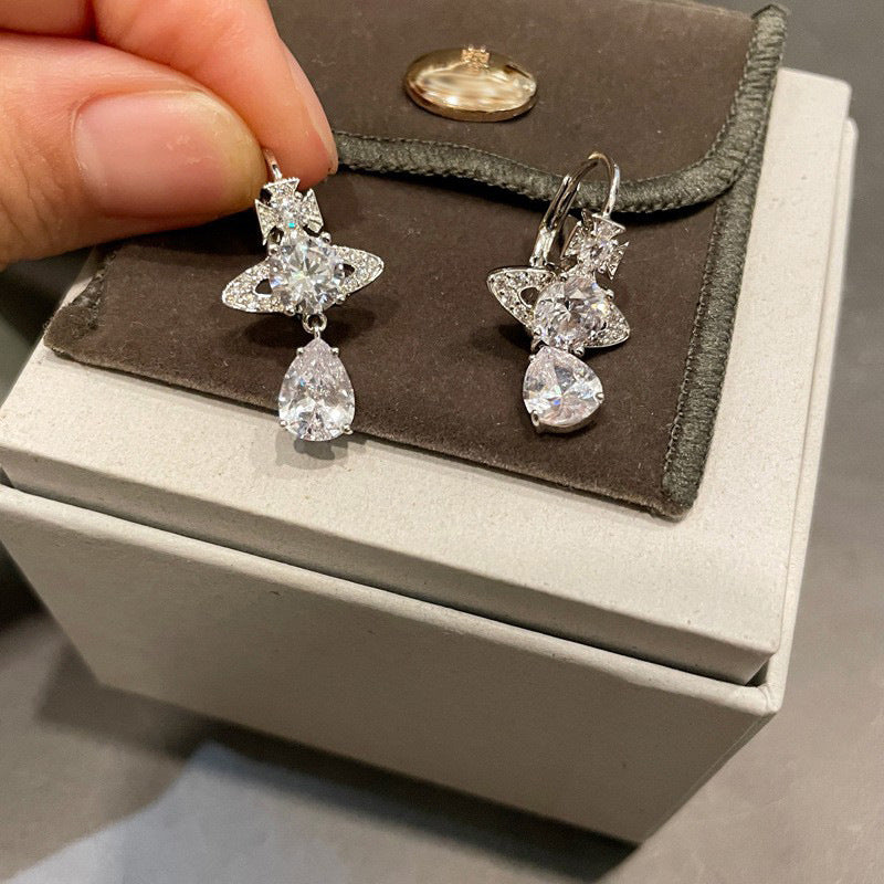 The new Queen Mother of the West, mermaid tears, drop diamond earrings, ear hooks, Seiko thick gold, small sweet potatoes, hits