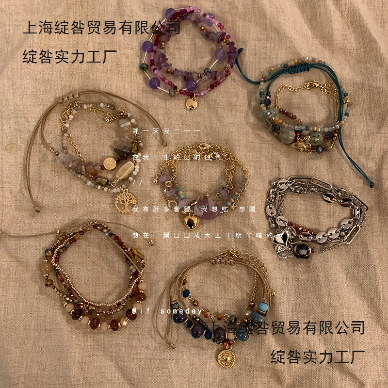 2025 medieval stacked hand bohemian exotic ethnic style woven hand rope niche design bracelet summer wholesale