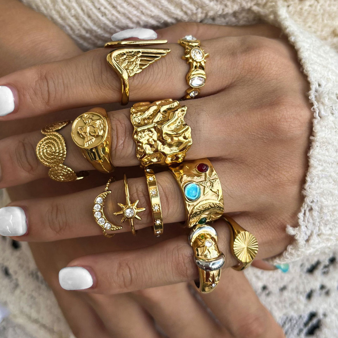 Jiedin titanium steel ring medieval light luxury ring stainless steel jewelry women's high-end jewelry does not fade ring