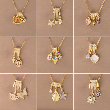 [New 4] 2025 sparkling zircon pendant necklace women's fashion light luxury niche high-end clavicle chain