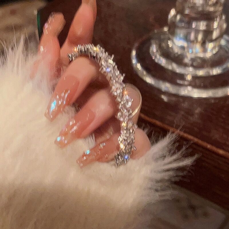 Sparkling broken feeling~ ins diamond-encrusted zircon bracelet wholesale light luxury irregular temperament versatile opening design bracelet