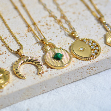 European and American necklace pendant accessories Titanium steel jewelry accessories wholesale various DIY natural stone oil drop pendant