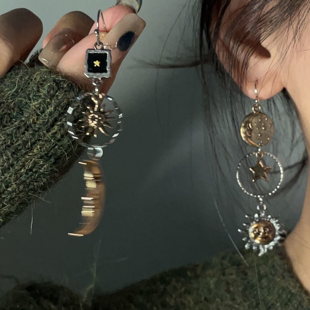 Sunflower vintage earrings women's retro high-end earrings 2024 new popular earrings, studs, earclips, tide